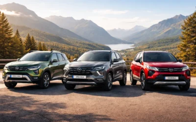 Duster in Mountain Jade Green, Creta in Titan Grey, Sierra in Bengal Rouge